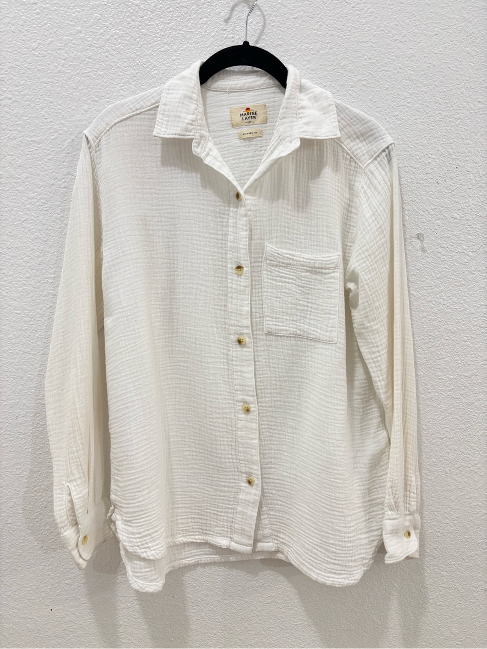 Marine Layer White Double Gauze Button Up Shirt Size XS